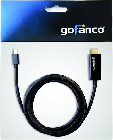 كابل gofanco® Mini DisplayPort بطول 3 أقدام مطلي بالذهب 1.2 إلى HDMI 4K (متوافق مع Thunderbolt 2) للأنظمة المجهزة بمنفذ DisplayPort صغير للاتصال بتلفزيونات HDMI عالية الدقة أو الشاشات (mDP4kHDMI3F) in Kuwait