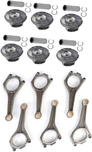 6 قطعة قضيب توصيل المحرك وحلقات مكبس المحرك لـ 3.0L AJ126 V6 306PS LR062617 متوافق مع تطبيقات السيارات in Kuwait