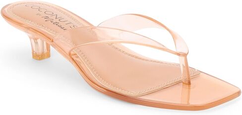 Coconuts by Matisse Margo Jelly Kitten Heel Sandal, Natural, 7 in Kuwait