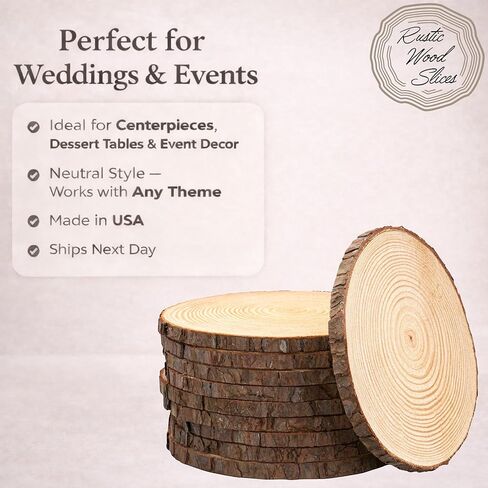 Rustic Wood Slices Set of (14) 9-10 inch Wood Slices! Wood Slices for centerpieces, Natural Wood Slices, Large Wood Slices (14) in Saudi Arabia