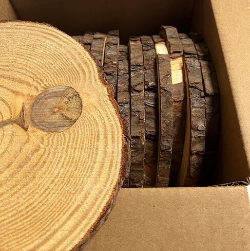 Rustic Wood Slices Set of (14) 9-10 inch Wood Slices! Wood Slices for centerpieces, Natural Wood Slices, Large Wood Slices (14) in Saudi Arabia