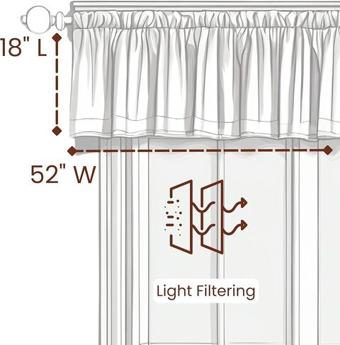 Tache قطن أبيض عنابي شفاف صدفي معالجة النوافذ ستارة توبر الطنان حديقة الورود 18x52 الستارة in Kuwait
