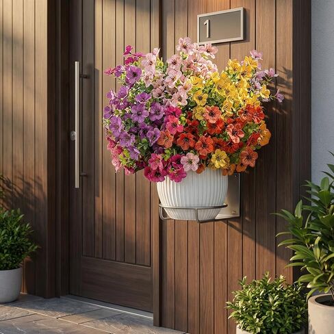 زهور صناعية، نباتات صناعية في الهواء الطلق، زهور الأقحوان الاصطناعية، زهور وهمية واقعية، ديكورات الشرفة، ديكور حفلات الزفاف (12، أحمر، وردي، أرجواني، أصفر، برتقالي، أحمر وردي) in Kuwait