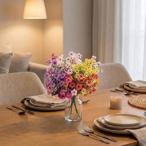 زهور صناعية، نباتات صناعية في الهواء الطلق، زهور الأقحوان الاصطناعية، زهور وهمية واقعية، ديكورات الشرفة، ديكور حفلات الزفاف (12، أحمر، وردي، أرجواني، أصفر، برتقالي، أحمر وردي) in Kuwait