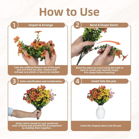 زهور صناعية، نباتات صناعية في الهواء الطلق، زهور الأقحوان الاصطناعية، زهور وهمية واقعية، ديكورات الشرفة، ديكور حفلات الزفاف (12، أحمر، وردي، أرجواني، أصفر، برتقالي، أحمر وردي) in Kuwait