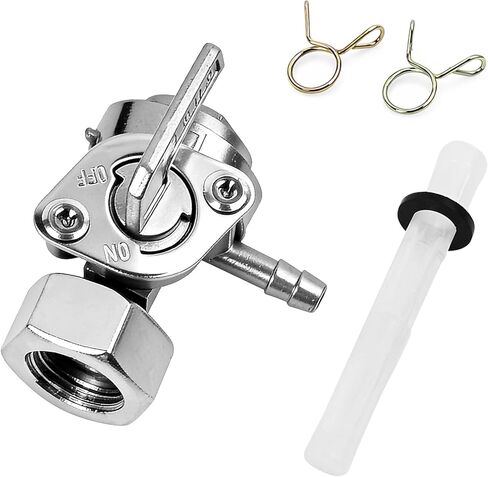 1 Pcs 16mm x 1.5mm Fuel Gas Tank Switch Shut Off Valve and 2 Clips,Generator Fuel Shut Off Petcock Valve Compatible with Predator Champion Geneac Honda Husky Powermax in Kuwait