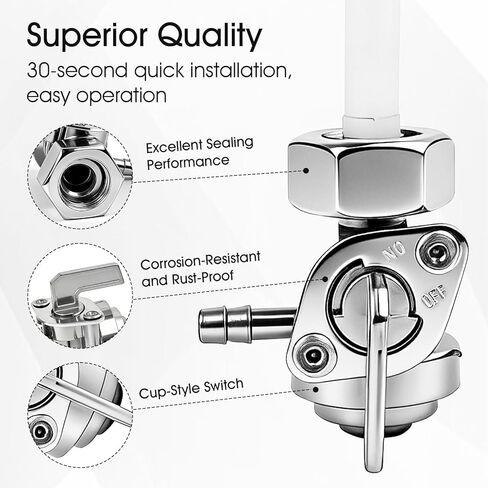 1 Pcs 16mm x 1.5mm Fuel Gas Tank Switch Shut Off Valve and 2 Clips,Generator Fuel Shut Off Petcock Valve Compatible with Predator Champion Geneac Honda Husky Powermax in Kuwait