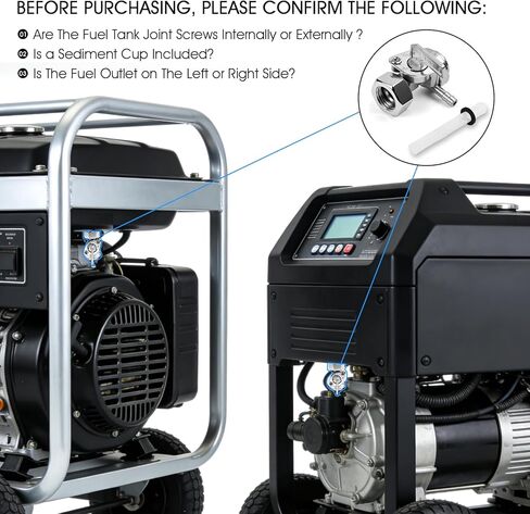 1 Pcs 16mm x 1.5mm Fuel Gas Tank Switch Shut Off Valve and 2 Clips,Generator Fuel Shut Off Petcock Valve Compatible with Predator Champion Geneac Honda Husky Powermax in Kuwait