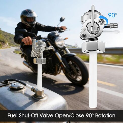 1 Pcs 16mm x 1.5mm Fuel Gas Tank Switch Shut Off Valve and 2 Clips,Generator Fuel Shut Off Petcock Valve Compatible with Predator Champion Geneac Honda Husky Powermax in Kuwait