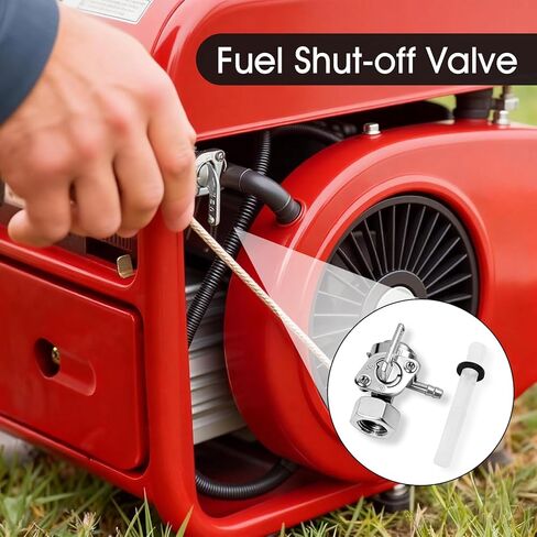 1 Pcs 16mm x 1.5mm Fuel Gas Tank Switch Shut Off Valve and 2 Clips,Generator Fuel Shut Off Petcock Valve Compatible with Predator Champion Geneac Honda Husky Powermax in Kuwait