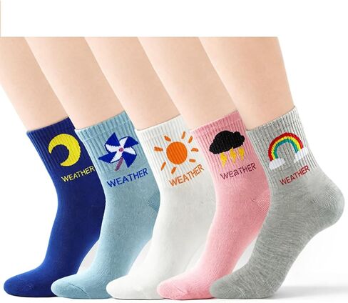 Women's 5 Pairs Cute Cartoon Ankle Embroidery Bear Casual for Women Socks in Kuwait