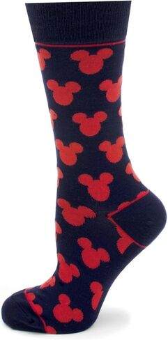Disney Cufflinks, Inc Mickey Mouse Socks and Lapel Pin Gift Set – Blue Cotton Blend Socks with Mickey Silhouette Design & Matching Enamel Pin, Official Merchandise in Saudi Arabia