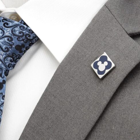 Disney Cufflinks, Inc Mickey Mouse Socks and Lapel Pin Gift Set – Blue Cotton Blend Socks with Mickey Silhouette Design & Matching Enamel Pin, Official Merchandise in Saudi Arabia