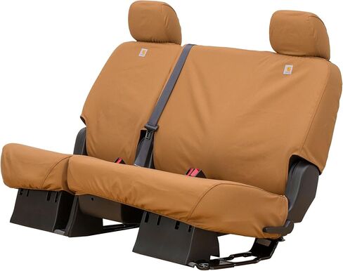 Covercraft Carhartt SeatSaver Custom Seat Covers | Fits 2022-2025 Toyota Tundra | 2nd Row 60/40 Bench Seat, Duckweave Brown in Saudi Arabia