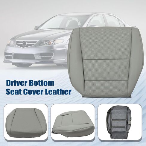 Driver Side Replacement Leather Perforated Bottom seat Cover Gray Compatible with Acura TSX 2009 2010 2011 2012 2013 2014 in Saudi Arabia
