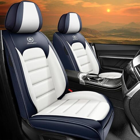 أغطية مقاعد Acura MDX 2005-2025 أغطية مقاعد جلدية مقاومة للماء، وسادة هوائية متوافقة مع غطاء وسائد السيارة سهلة التركيب، ملحقات داخلية لحماية المقاعد (أسود، المجموعة الأمامية) in Kuwait