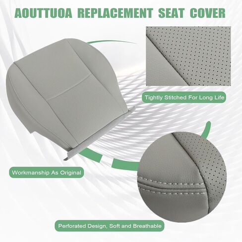 NLQR Front Driver and Passenger Bottom Replacement Perforated Seat Covers Gray Microfiber Leather Compatible with Subaru Forester 2014-2016 in Saudi Arabia