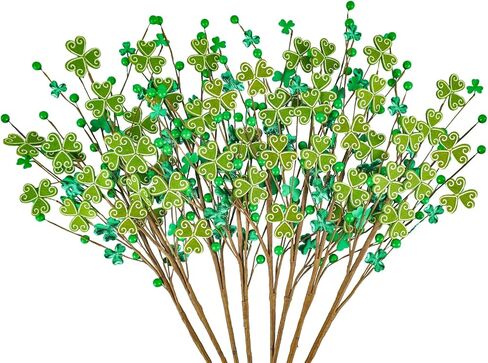8 Packs Artificial Shamrock Picks for St Patrick's Day Decorations, 23.6" Tall St. Patrick's Day Clover Floral Picks for Irish Themed Floral Arrangements Party Table Centerpieces in Kuwait