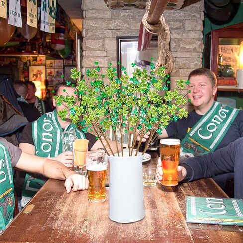 8 Packs Artificial Shamrock Picks for St Patrick's Day Decorations, 23.6" Tall St. Patrick's Day Clover Floral Picks for Irish Themed Floral Arrangements Party Table Centerpieces in Kuwait