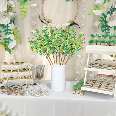 8 Packs Artificial Shamrock Picks for St Patrick's Day Decorations, 23.6" Tall St. Patrick's Day Clover Floral Picks for Irish Themed Floral Arrangements Party Table Centerpieces in Kuwait