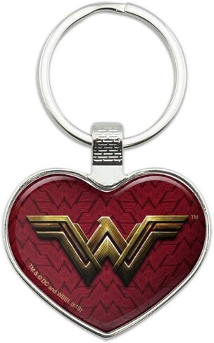 الرسومات والمزيد من سلسلة مفاتيح Justice League Movie Wonder Woman Logo Keychain Heart Love Metal Key Chain Ring in Saudi Arabia