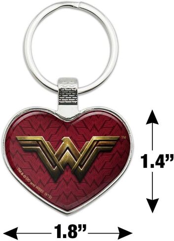 الرسومات والمزيد من سلسلة مفاتيح Justice League Movie Wonder Woman Logo Keychain Heart Love Metal Key Chain Ring in Saudi Arabia