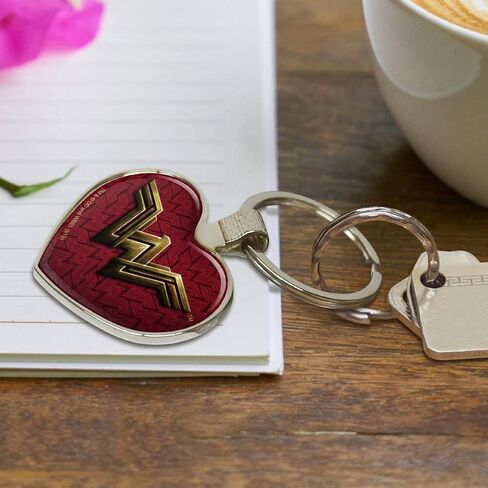 الرسومات والمزيد من سلسلة مفاتيح Justice League Movie Wonder Woman Logo Keychain Heart Love Metal Key Chain Ring in Saudi Arabia