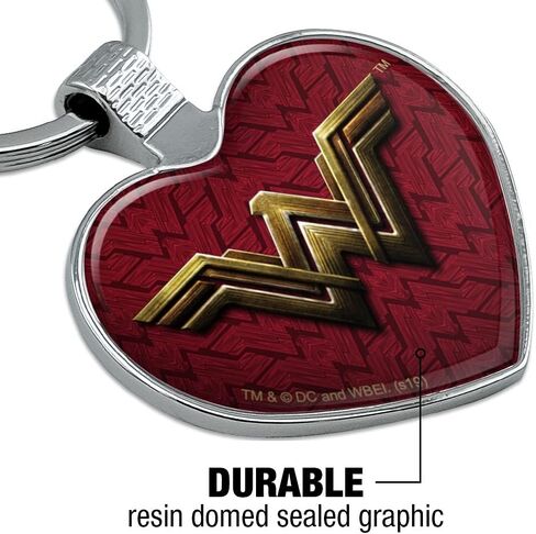 الرسومات والمزيد من سلسلة مفاتيح Justice League Movie Wonder Woman Logo Keychain Heart Love Metal Key Chain Ring in Saudi Arabia