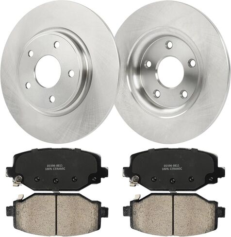 12.91 بوصة استبدال دوار الفرامل الخلفية ومنصات السيراميك لسيارة دودج جورني جراند كارافان 2012-2020 متوافقة مع كرايسلر تاون آند كانتري فولكس فاجن روتان رام C/V 2012 2013 2014 2015 2016 in Kuwait