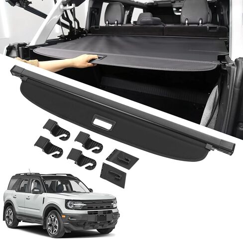 غطاء الحمولة متوافق مع Ford Bronco Sport 2021-2025 غطاء أمان قابل للسحب وغطاء أمان خلفي لصندوق السيارة وغطاء حماية وغطاء خلفي مضاد للظهور وشاشة خصوصية للأمتعة in Kuwait