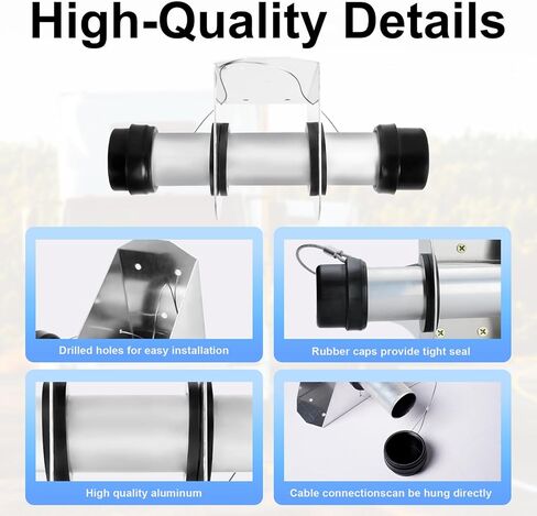 8 Pack Trailer Document Holder Registration Card Box with End Caps Waterproof Aluminum 1-5/8" x 9-7/16" Tube Style for Truck and Trailer in Kuwait