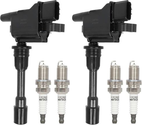 2PCS Ignition Coil and 4PCS spark plug Automotive Replacement 2001-2003 for Mazda Protege,2002-2003 for Mazda Protege5,C1395 12568062 5c1392 E255 52-1743 Gn10114 12568062 1214 UF303 C1395 in Kuwait