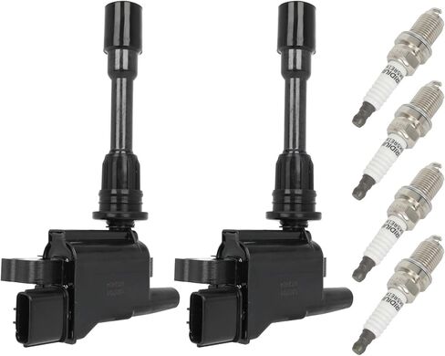 2PCS Ignition Coil and 4PCS spark plug Automotive Replacement 2001-2003 for Mazda Protege,2002-2003 for Mazda Protege5,C1395 12568062 5c1392 E255 52-1743 Gn10114 12568062 1214 UF303 C1395 in Kuwait