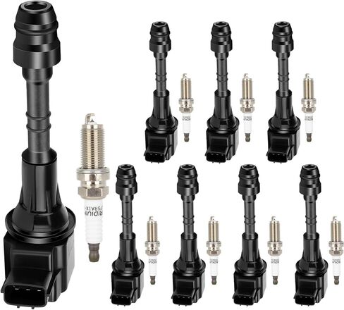 Ignition Coil and spark plug Automotive Replacement 2004-2006 for INFINITI QX56,2005-2006 for Nissan Armada,2004 for Nissan Pathfinder Armada,2004-2007 for Nissan TITAN,UF510 (Set of 8) in Kuwait