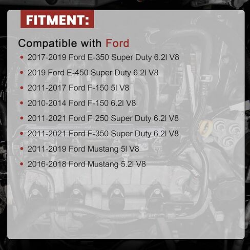 Iridium Spark Plugs Set of 8 6509 Compatible with Ford F150 5.0 Mustang 2010 2011 2012 2013 2014 2015 2016 2017,F250 F350 E350 Super Duty 2011-2021 V8 6.2L Replaces 90117,#LTR6IX-11 ILTR6E11,91276 in Kuwait