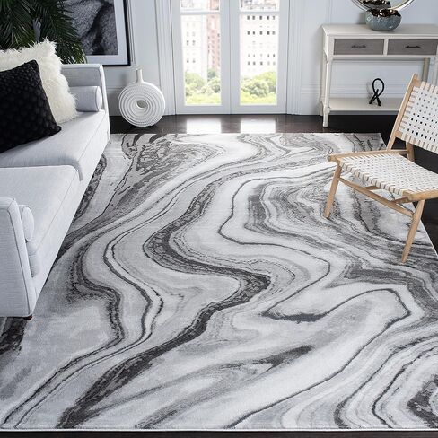 SAFAVIEH Craft Collection Accent Rug - 2'7" x 5', Grey & Silver, Modern Abstract Design, Non-Shedding & Easy Care, Ideal for High Traffic Areas in Entryway, Living Room, Bedroom (CFT819G) in Saudi Arabia