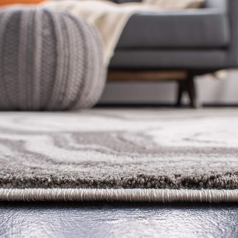 SAFAVIEH Craft Collection Accent Rug - 2'7" x 5', Grey & Silver, Modern Abstract Design, Non-Shedding & Easy Care, Ideal for High Traffic Areas in Entryway, Living Room, Bedroom (CFT819G) in Saudi Arabia
