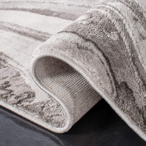 SAFAVIEH Craft Collection Accent Rug - 2'7" x 5', Grey & Silver, Modern Abstract Design, Non-Shedding & Easy Care, Ideal for High Traffic Areas in Entryway, Living Room, Bedroom (CFT819G) in Saudi Arabia
