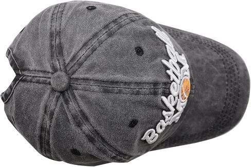 Basketball Mom Ponytail Baseball Cap Messy Bun Vintage Washed Distressed Twill Plain Hat for Women (Basketball Mom 3D Black, One Size) in Saudi Arabia