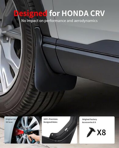 No Drill Mud Flaps for 2023-2026 Honda CR-V SUV, Heavy Duty Front & Rear All Weather Splash Guards 4Pcs, Set for LX EX EX-L Models, OEM-Style Textured Black Mud Guards, Not Fit Hybrid Tirms in Saudi Arabia