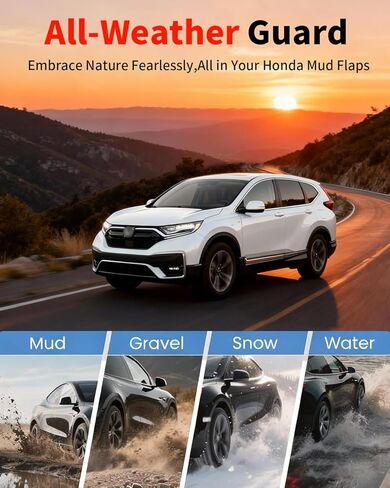 No Drill Mud Flaps for 2023-2026 Honda CR-V SUV, Heavy Duty Front & Rear All Weather Splash Guards 4Pcs, Set for LX EX EX-L Models, OEM-Style Textured Black Mud Guards, Not Fit Hybrid Tirms in Saudi Arabia