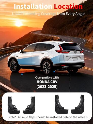 No Drill Mud Flaps for 2023-2026 Honda CR-V SUV, Heavy Duty Front & Rear All Weather Splash Guards 4Pcs, Set for LX EX EX-L Models, OEM-Style Textured Black Mud Guards, Not Fit Hybrid Tirms in Saudi Arabia