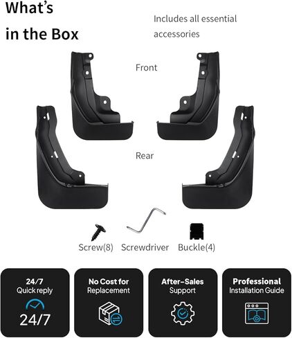 No Drill Mud Flaps for 2023-2026 Honda CR-V SUV, Heavy Duty Front & Rear All Weather Splash Guards 4Pcs, Set for LX EX EX-L Models, OEM-Style Textured Black Mud Guards, Not Fit Hybrid Tirms in Saudi Arabia