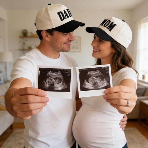 Mom and Dad Hats, Embroidered Trucker hat for Men Women, Trendy Baseball Cap New Parents Gifts for Couples in Kuwait