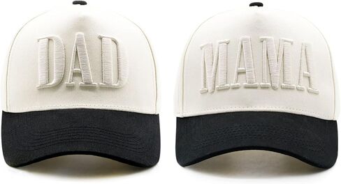 Mom and Dad Hats, Embroidered Trucker hat for Men Women, Trendy Baseball Cap New Parents Gifts for Couples in Kuwait