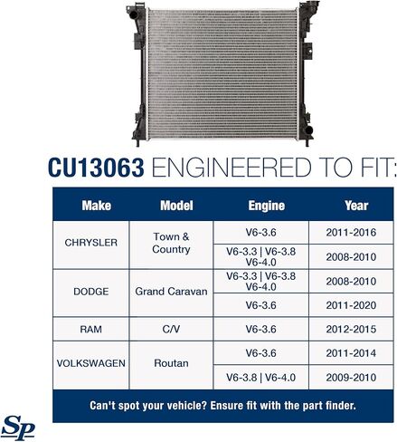 Spectra Premium CU13063 Radiator Compatible With Dodge Grand Caravan, Chrysler Town and Country in Kuwait