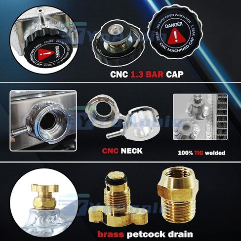 3 Row Aluminum Radiator for Ford New Holland Tractor TC35 TC35D TC40DA TC35DA TC40 TC40D 86401465, Full Performance Aluminium Radiators, Automotive Replacement Radiator in Kuwait