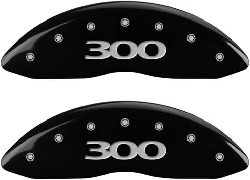 MGP Caliper Covers (32020S300BK) '300' Engraved Front and Rear Caliper Cover with Black Powder Coat Finish and Silver Characters, (Set of 4) in Saudi Arabia