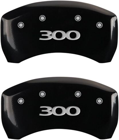 MGP Caliper Covers (32020S300BK) '300' Engraved Front and Rear Caliper Cover with Black Powder Coat Finish and Silver Characters, (Set of 4) in Saudi Arabia