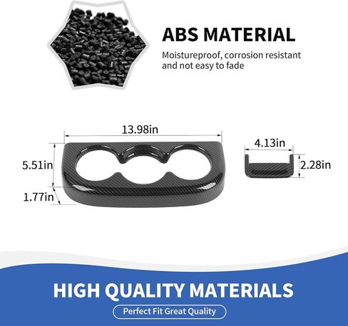 Center Console Front Cup Holder Panel Trim Cover Compatible with Chevy Silverado & GMC-Sierra 2007-2013, Carbon Fiber in Saudi Arabia